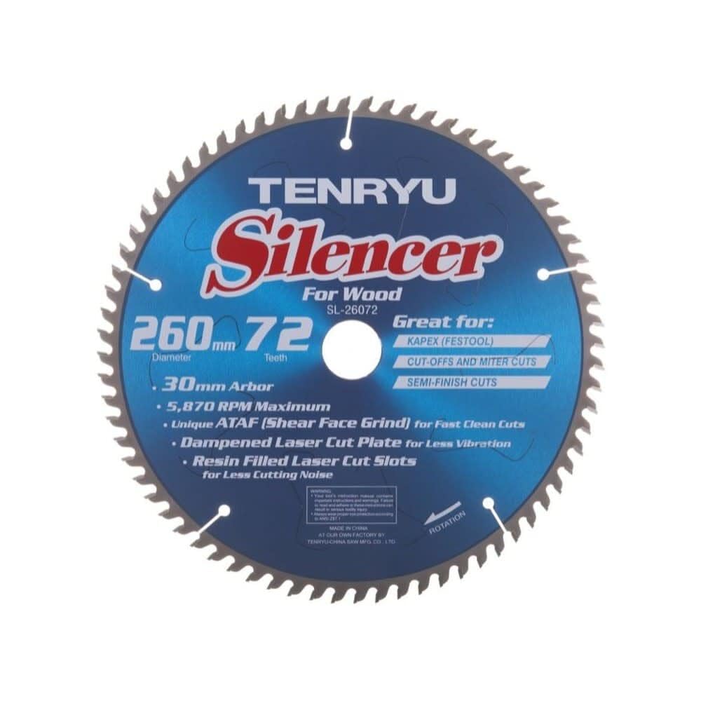 Tenryu Silencer Series Steel Arbor Blade 10.23 inches 72